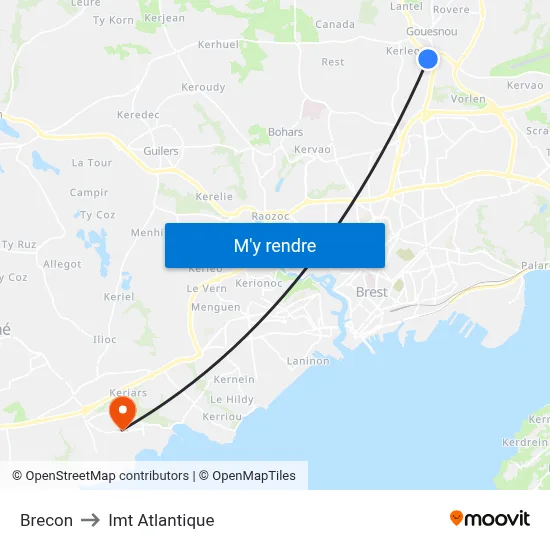 Brecon to Imt Atlantique map