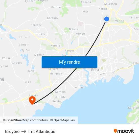 Bruyère to Imt Atlantique map