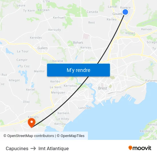 Capucines to Imt Atlantique map