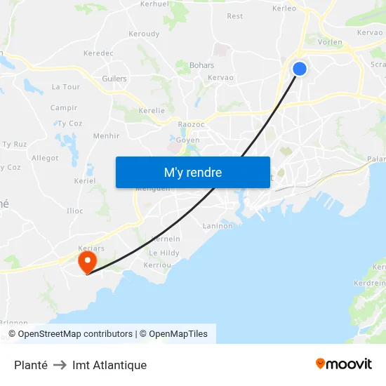 Planté to Imt Atlantique map