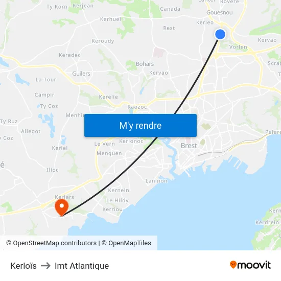 Kerloïs to Imt Atlantique map