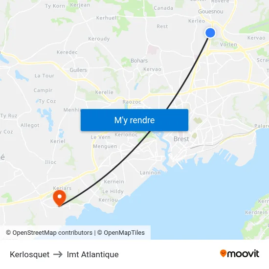 Kerlosquet to Imt Atlantique map