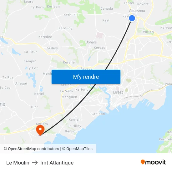 Le Moulin to Imt Atlantique map