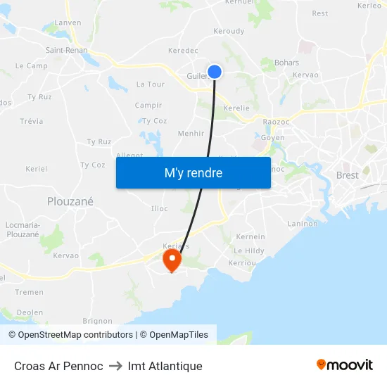 Croas Ar Pennoc to Imt Atlantique map