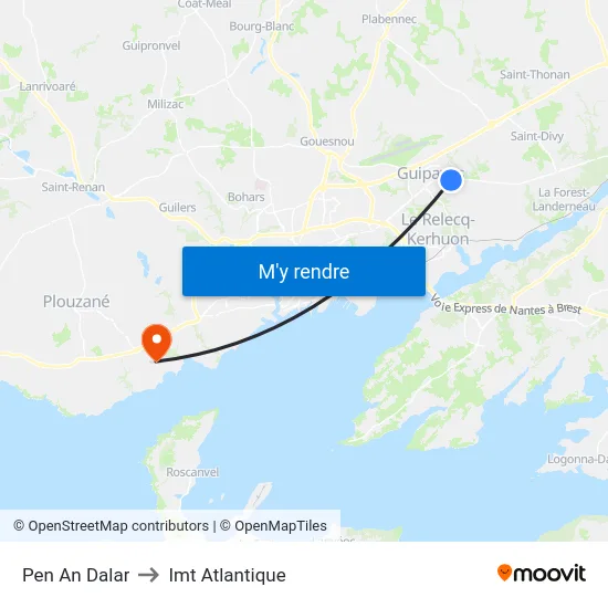 Pen An Dalar to Imt Atlantique map