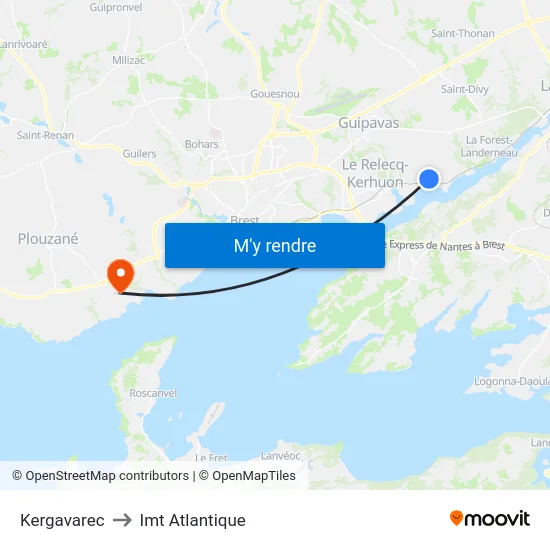 Kergavarec to Imt Atlantique map