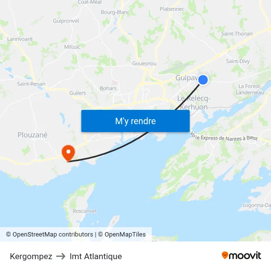 Kergompez to Imt Atlantique map