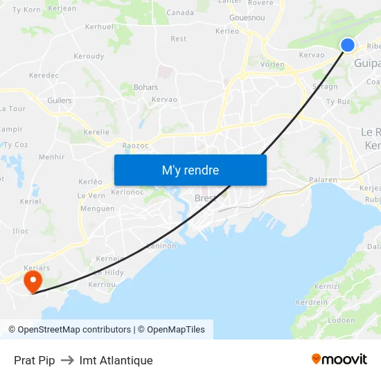 Prat Pip to Imt Atlantique map