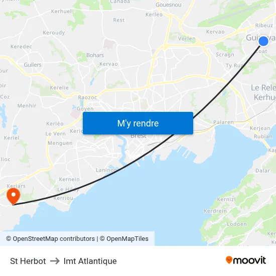 St Herbot to Imt Atlantique map