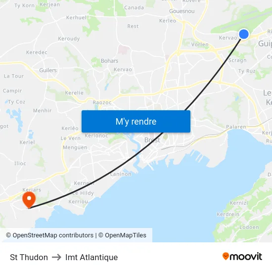 St Thudon to Imt Atlantique map