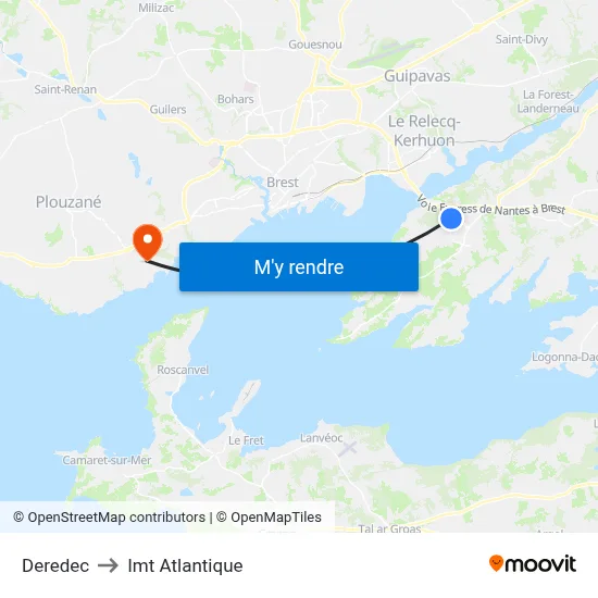 Deredec to Imt Atlantique map