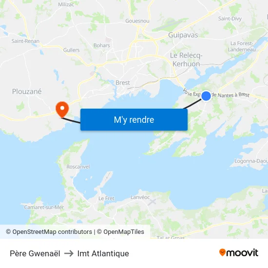 Père Gwenaël to Imt Atlantique map