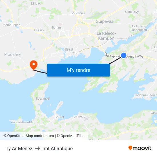 Ty Ar Menez to Imt Atlantique map