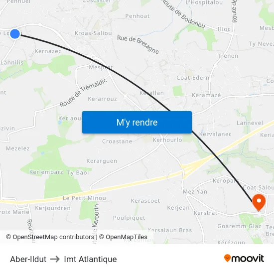 Aber-Ildut to Imt Atlantique map