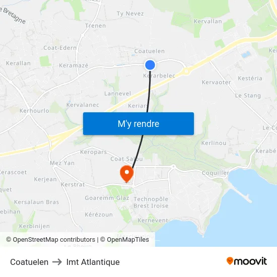 Coatuelen to Imt Atlantique map