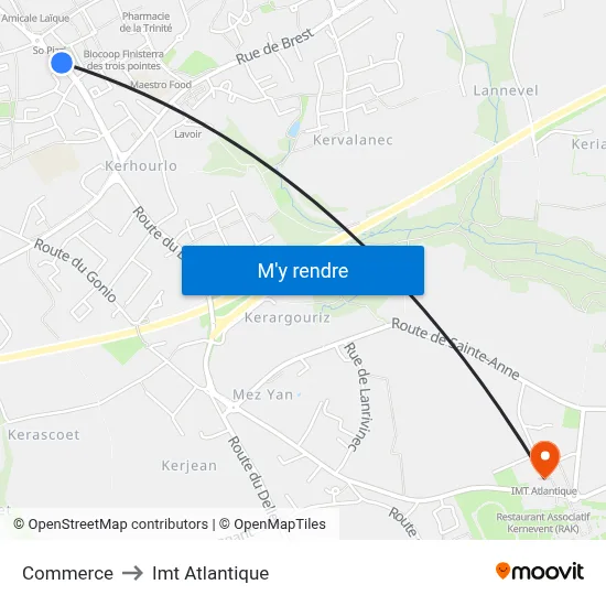 Commerce to Imt Atlantique map
