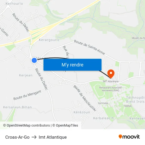 Croas-Ar-Go to Imt Atlantique map