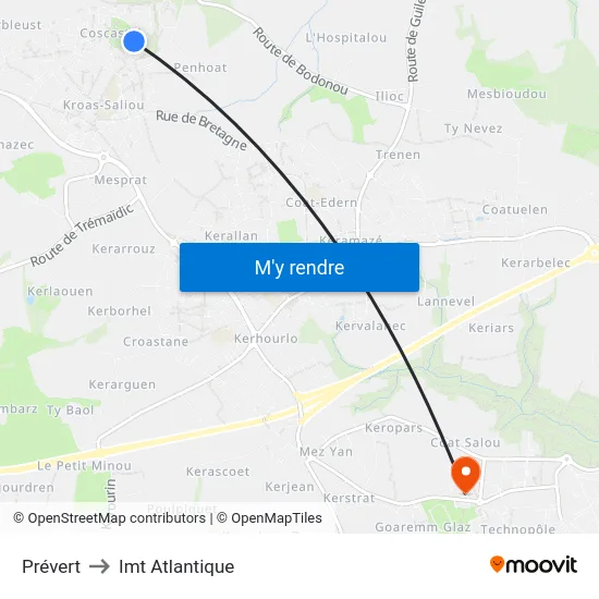 Prévert to Imt Atlantique map