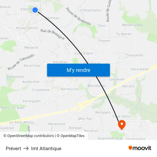 Prévert to Imt Atlantique map