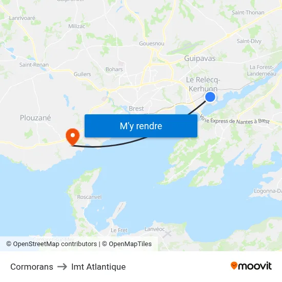 Cormorans to Imt Atlantique map