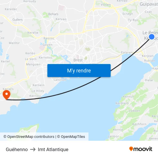 Guéhenno to Imt Atlantique map