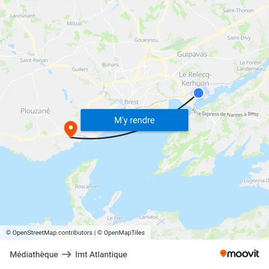Médiathèque to Imt Atlantique map