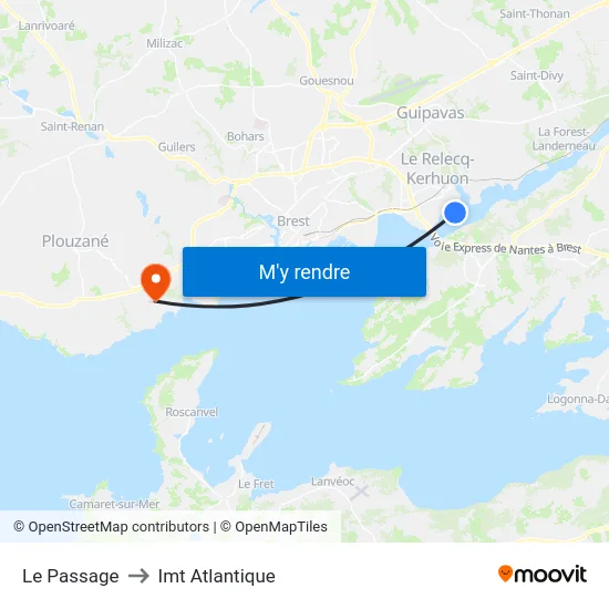 Le Passage to Imt Atlantique map
