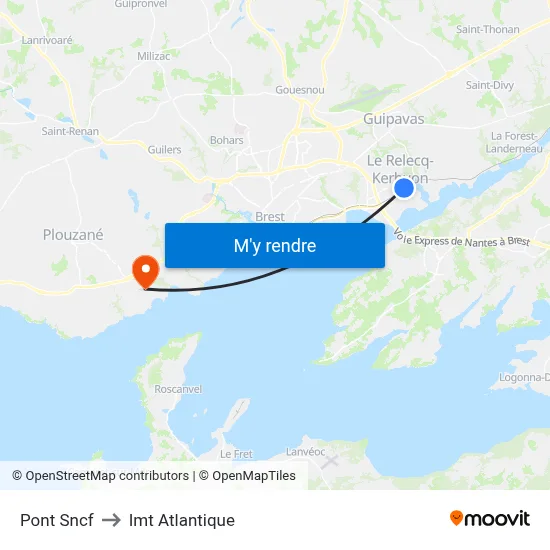 Pont Sncf to Imt Atlantique map