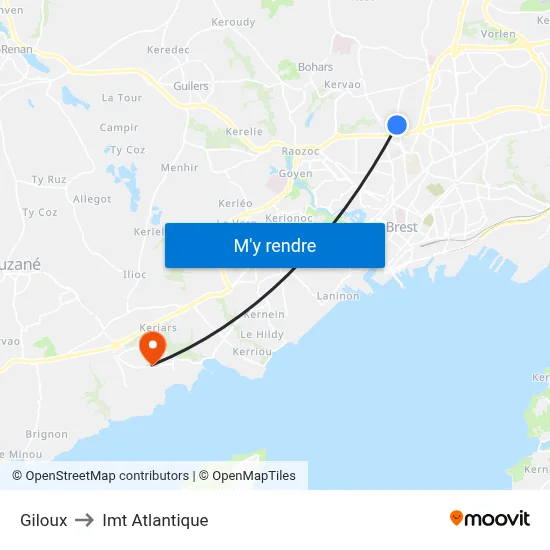 Giloux to Imt Atlantique map