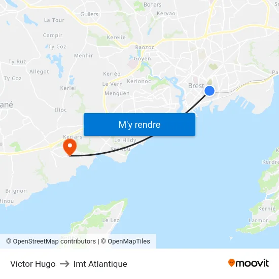 Victor Hugo to Imt Atlantique map
