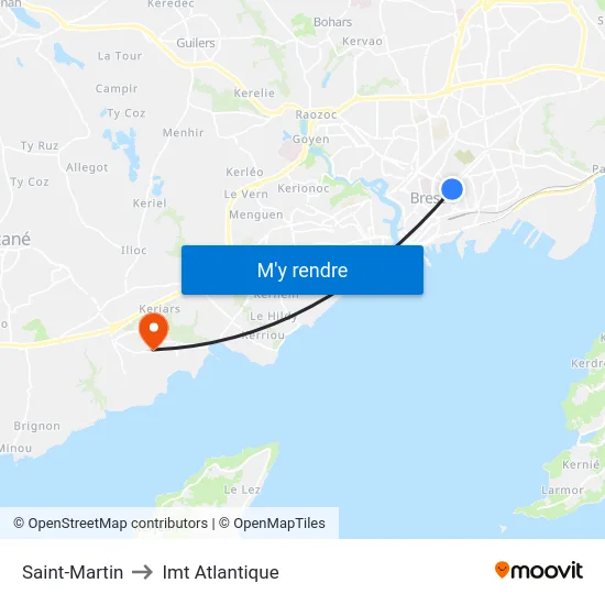 Saint-Martin to Imt Atlantique map