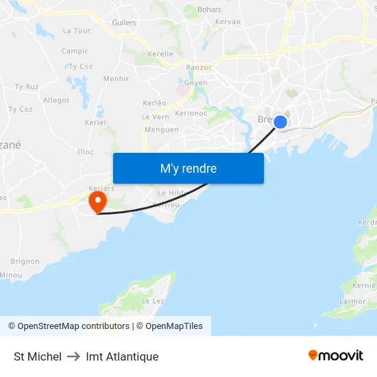 St Michel to Imt Atlantique map