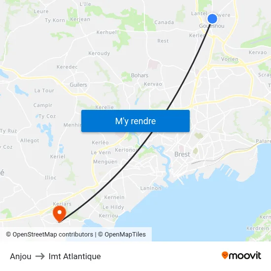 Anjou to Imt Atlantique map