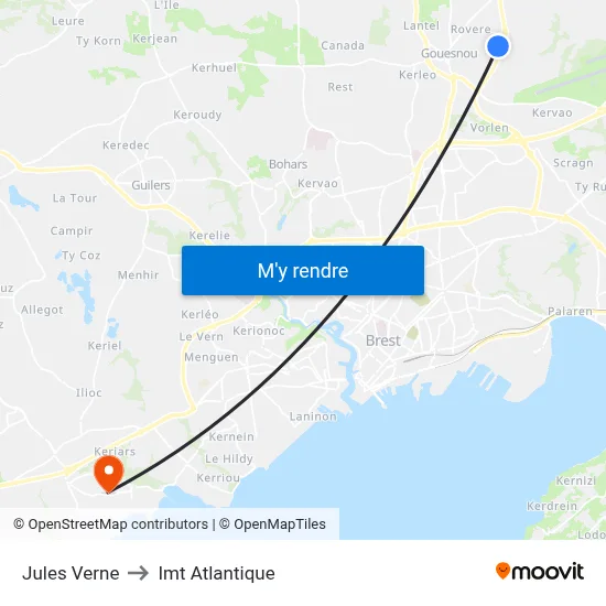 Jules Verne to Imt Atlantique map