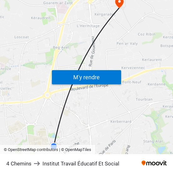 4 Chemins to Institut Travail Éducatif Et Social map