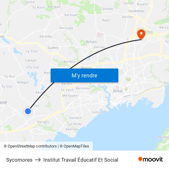 Sycomores to Institut Travail Éducatif Et Social map