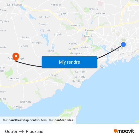Octroi to Plouzané map