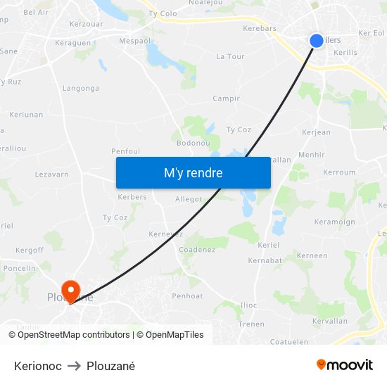 Kerionoc to Plouzané map