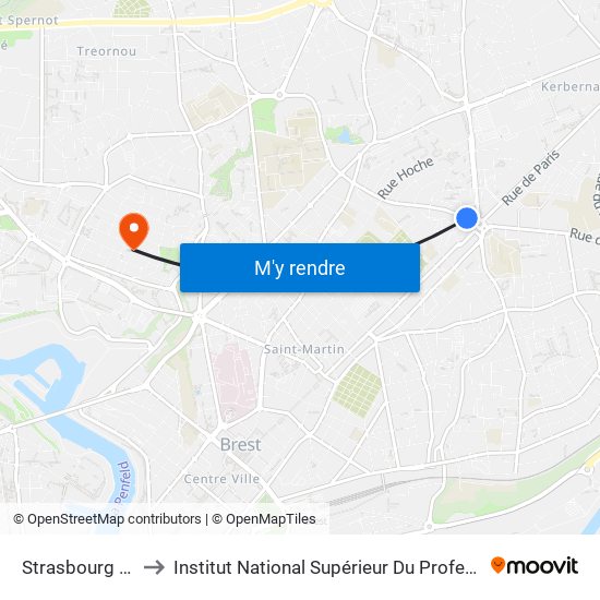 Strasbourg A. Louppe to Institut National Supérieur Du Professorat Et De L'Éducation map