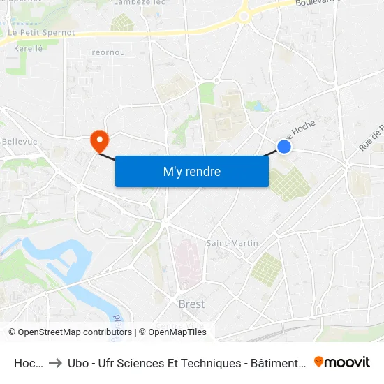 Hoche to Ubo - Ufr Sciences Et Techniques - Bâtiment Langevin map
