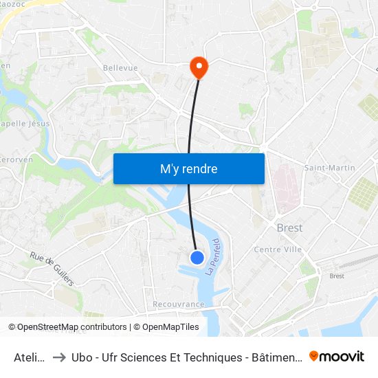 Ateliers to Ubo - Ufr Sciences Et Techniques - Bâtiment Langevin map