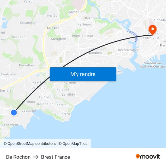 De Rochon to Brest France map