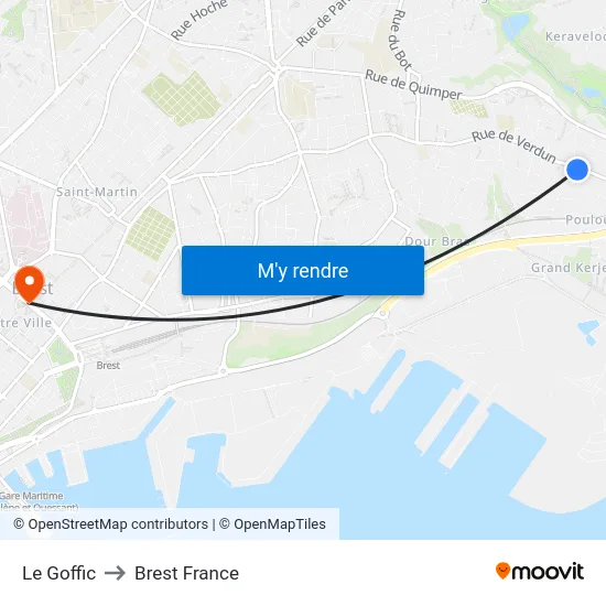 Le Goffic to Brest France map