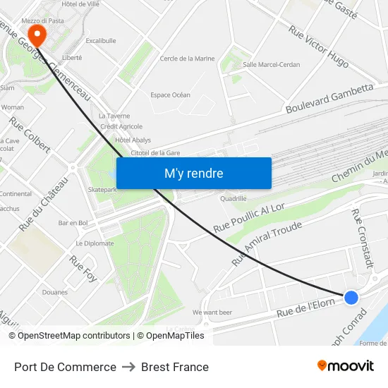 Port De Commerce to Brest France map