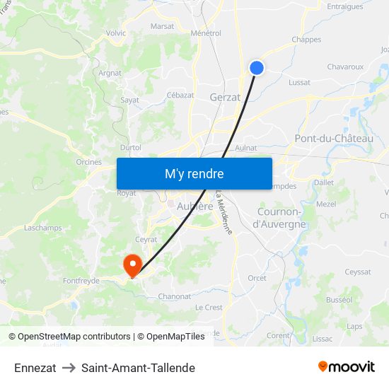 Ennezat to Saint-Amant-Tallende map