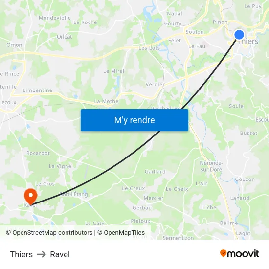 Thiers to Ravel map
