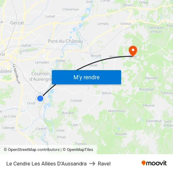 Le Cendre Les Allées D'Aussandra to Ravel map