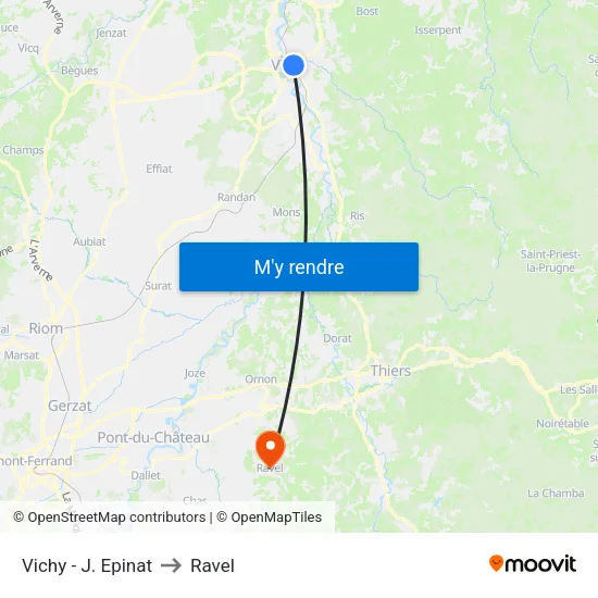 Vichy - J. Epinat to Ravel map