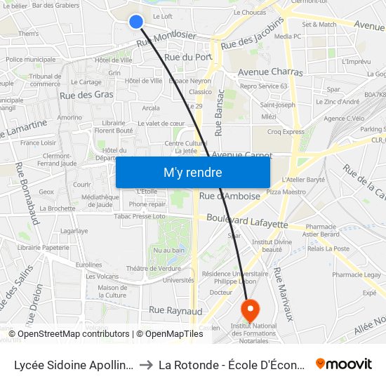 Lycée Sidoine Apollinaire to La Rotonde - École D'Économie map