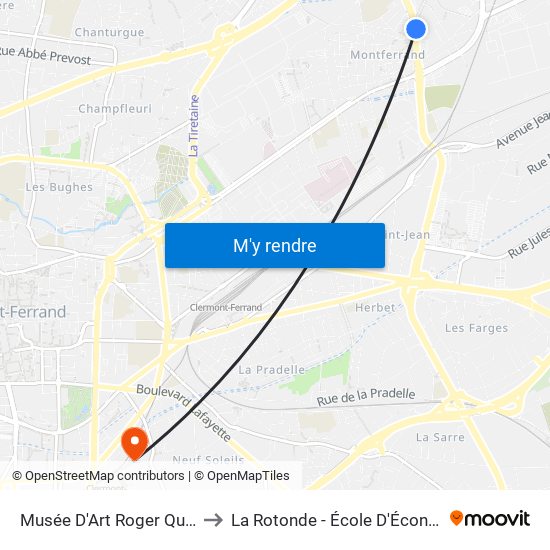 Musée D'Art Roger Quilliot to La Rotonde - École D'Économie map